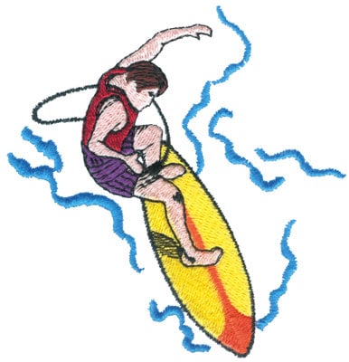 Embroidery Design: Surfer<br>3.70" x 3.81"