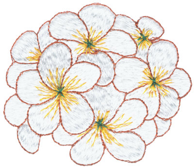 Embroidery Design: Tropical Posy<br>3.02" x 2.63" | Embroidery Legacy Embroidery Design: Tropical Posy<br>3.02" x 2.63"