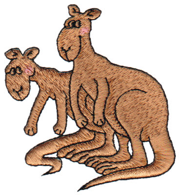 Embroidery Design: Kangaroo Pair<br>2.83" x 3.28"
