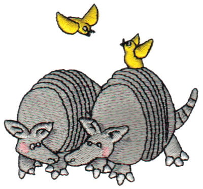 Embroidery Design: Aardvarks<br>3.19" x 2.97"
