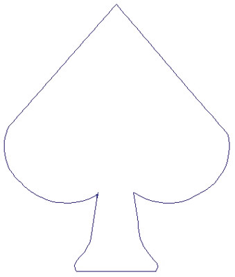 Embroidery Design: Reverse App Spade<br>4.05" x 4.79"
