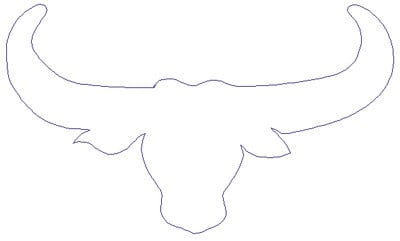 Embroidery Design: Reverse App Bull<br>6.79" x 4.02"