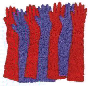 Embroidery Design: Red & Purple Gloves<br>2.29" x 2.20"