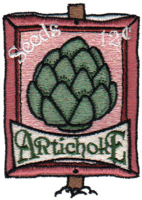 Embroidery Design: Artichoke Seeds<br>2.55" x 3.60"