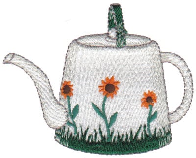 Embroidery Design: Sunflower Teapot<br>3.30" x 2.64"