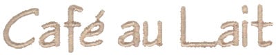 Embroidery Design: Cafe au Lait<br>3.48" x 0.60"