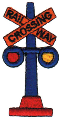 Embroidery Design: Railway Crossing<br>1.36" x 2.73"