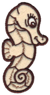 Embroidery Design: Sea Horse Applique<br>1.93" x 3.71"