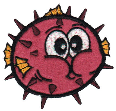 Embroidery Design: Puffer Fish Applique<br>3.19" x 3.11"