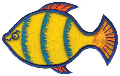 Embroidery Design: Yellow Fish Applique<br>3.64" x 2.42"