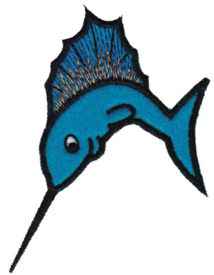 Embroidery Design: Marlin Applique<br>3.52" x 4.51"