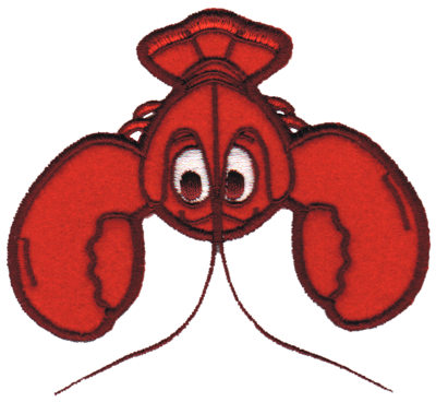 Embroidery Design: Lobster Applique<br>1.64" x 3.19"