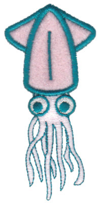 Embroidery Design: Squid Applique<br>1.96" x 3.18"