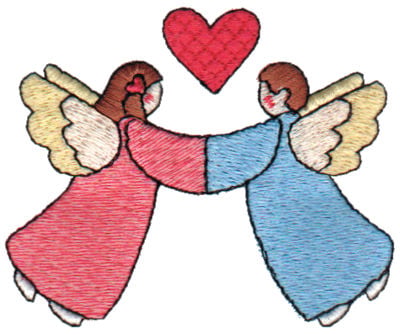 Embroidery Design: Angels In Love<br>3.12" x 2.54"