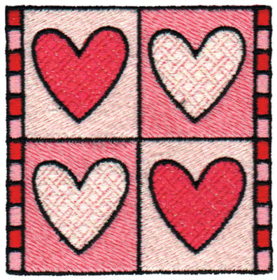 Embroidery Design: Heart Quilt Square<br>3.06" x 3.07"