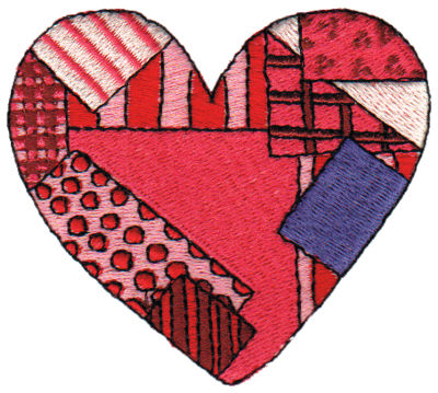 Embroidery Design: Patchwork Heart<br>2.95" x 2.68"