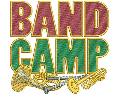 Embroidery Design: Band Camp March Lg<br> 4.53w X 4.28h | Embroidery Legacy Embroidery Design: Band Camp March Lg<br> 4.53w X 4.28h