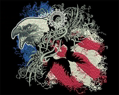 Embroidery Design: Eagle Tribal Wings Lg<br> 7.99w X 7.75h | Embroidery Legacy Embroidery Design: Eagle Tribal Wings Lg<br> 7.99w X 7.75h
