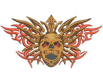 Embroidery Design: Metal Blade Skull Lg<br>6.02w X 3.15h