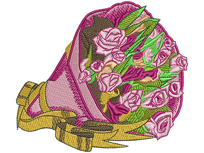 Embroidery Design: Bag of Roses Lg<br> 4.23w X 3.78h