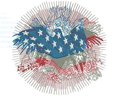Embroidery Design: American Eagle Fireworks Lg<br> 5.75w X 5.73h