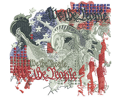 Embroidery Design: We The People Lg <br> 5.00w X 4.67h