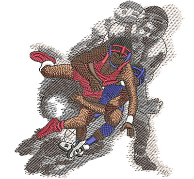 Embroidery Design: Wrestling Vertigo Lg<br> 4.75w X 4.97h