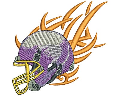 Embroidery Design: Football Helmet Tribal Lg<br> 3.77w X 3.72h