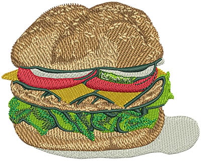 Embroidery Design: Cheese Burger Lg<br> 3.48w X 2.78h