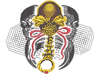 Embroidery Design: Death Rattle Lg<br> 7.01w X 5.86h