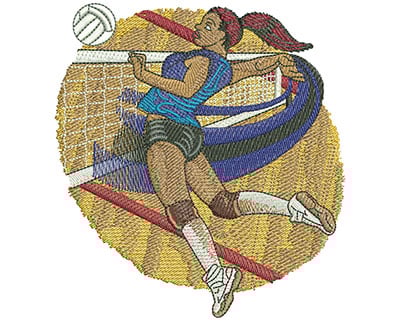 Embroidery Design: Volleyball Jump Spike Lg<br> 4.50w X 4.88h | Embroidery Legacy Embroidery Design: Volleyball Jump Spike Lg<br> 4.50w X 4.88h