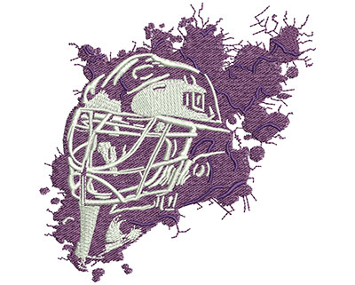 Embroidery Design: Splatter Goalie Mask Lg<br> 3.72w X 3.76h