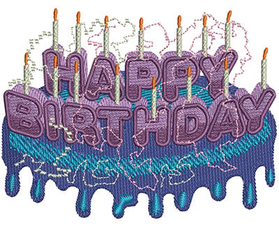 Embroidery Design: Happy Birthday Type Lg<br> 3.99w X 3.05h