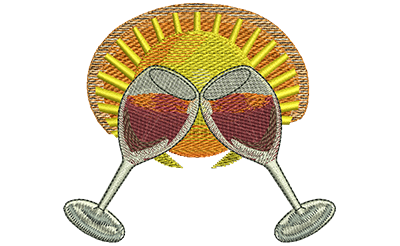 Embroidery Design: Glass Toast Lg<br> 4.00w X 3.51h
