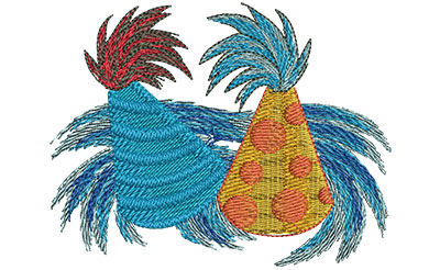 Embroidery Design: Party Hats Lg<br> 3.99w X 3.08h