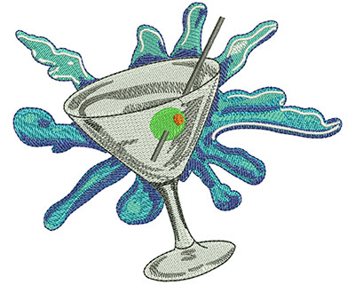 Embroidery Design: Martini Glass Lg<br> 4.46w X 3.79h | Embroidery Legacy Embroidery Design: Martini Glass Lg<br> 4.46w X 3.79h