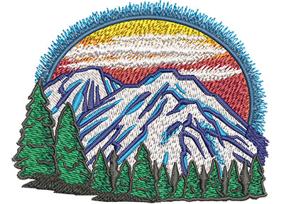 Embroidery Design: Mountains Lg<br> 3.99w X 3.14h