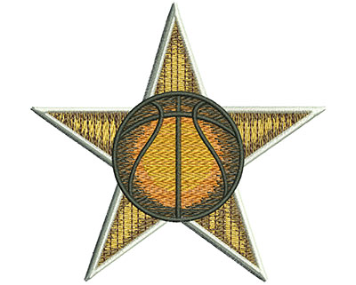 Embroidery Design: Basketball Star Lg<br> 4.19w X 3.98h | Embroidery Legacy Embroidery Design: Basketball Star Lg<br> 4.19w X 3.98h