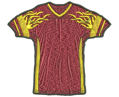 Embroidery Design: Flamed Jersey Lg<br> 4.40w X 3.98h | Embroidery Legacy Embroidery Design: Flamed Jersey Lg<br> 4.40w X 3.98h