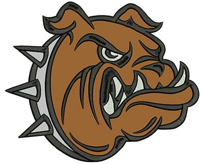 Embroidery Design: Bulldog 8" Applique<br> 8.01w X 6.63h