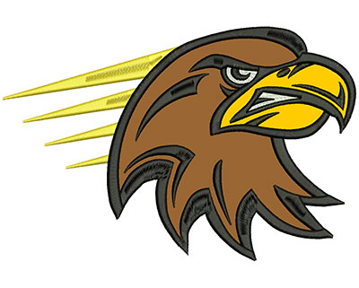 Embroidery Design: Eagle 8" Applique<br> 8.01w X 5.32h | Embroidery Legacy Embroidery Design: Eagle 8" Applique<br> 8.01w X 5.32h