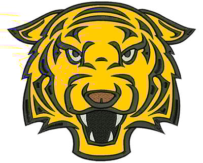 Embroidery Design: Tiger 8" Applique<br> 8.01w X 6.78h | Embroidery Legacy Embroidery Design: Tiger 8" Applique<br> 8.01w X 6.78h