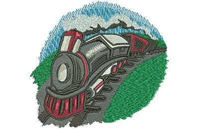 Embroidery Design: Kids Train Lg<br> 4.61w X 4.27h