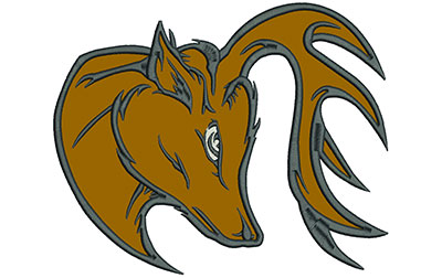 Embroidery Design: Stag 8" Applique<br> 8.01w X 6.51h | Embroidery Legacy Embroidery Design: Stag 8" Applique<br> 8.01w X 6.51h