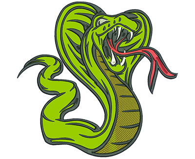 Embroidery Design: Cobra 8" Applique<br> 8.01w X 7.78h | Embroidery Legacy Embroidery Design: Cobra 8" Applique<br> 8.01w X 7.78h