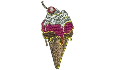 Embroidery Design: Ice Cream Cone Lg<br> 1.91w X 4.00h | Embroidery Legacy Embroidery Design: Ice Cream Cone Lg<br> 1.91w X 4.00h