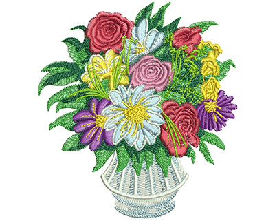 Embroidery Design: Flowers Lg<br> 3.67w X 3.99h