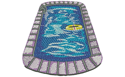 Embroidery Design: Swimming Pool Lg<br> 4.23w X 3.94h