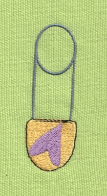 Embroidery Design: Diaper Pin<br>1.06" x 3.01"