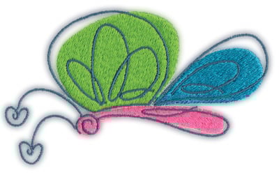 Embroidery Design: Butterfly 1<br>4.68" x 2.62"